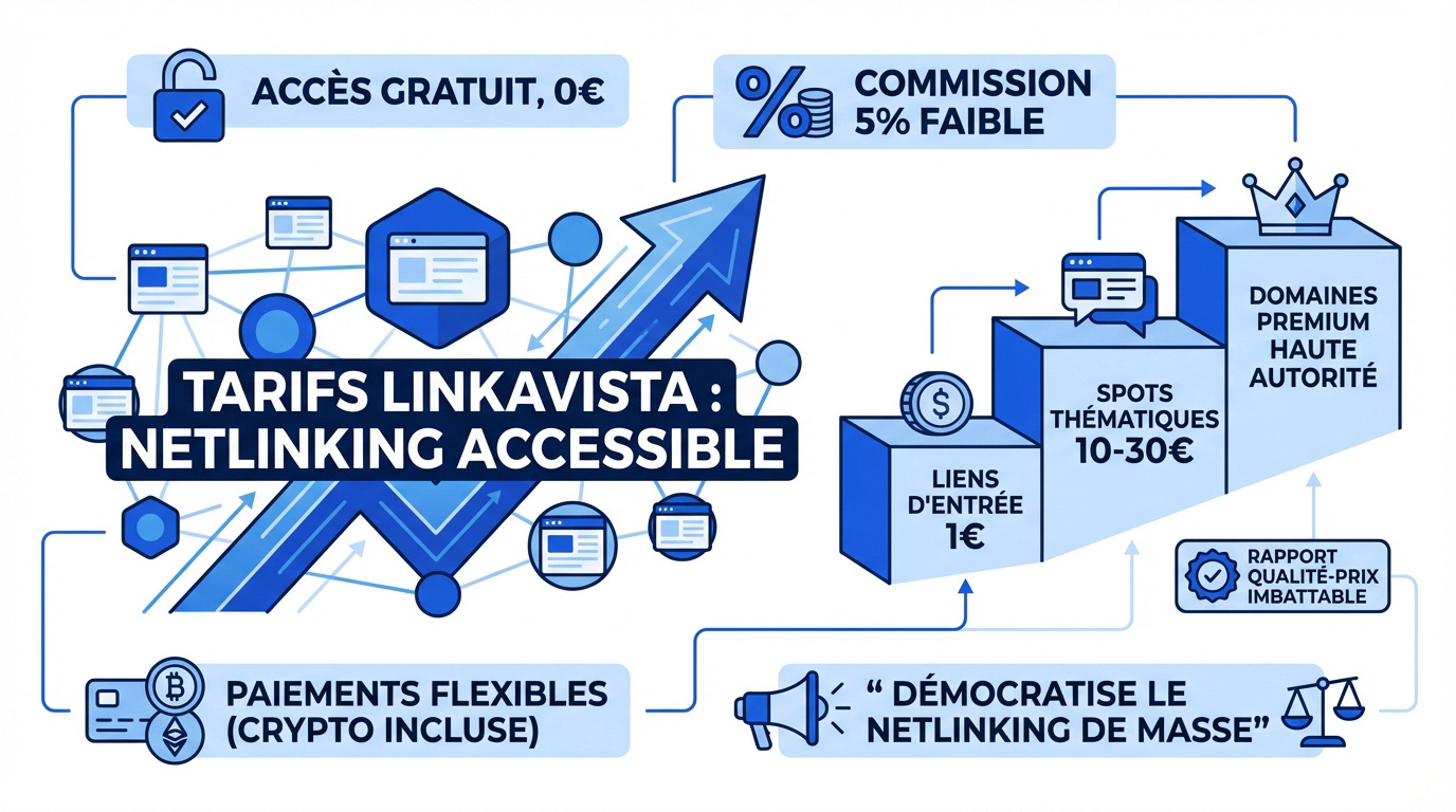 Tarifs Linkavista et netlinking accessible