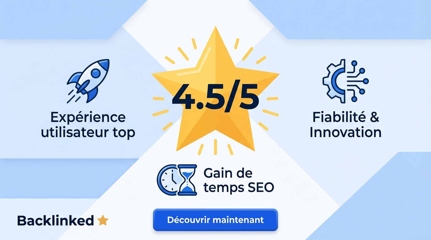 Évaluation Backlinked 4,5 sur 5